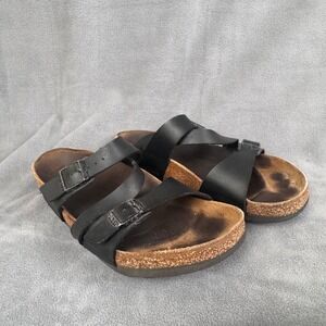 Birkenstock Salina boo Birko-Flor Three Strap Buckle Slide Sandals Women40 L9 M7